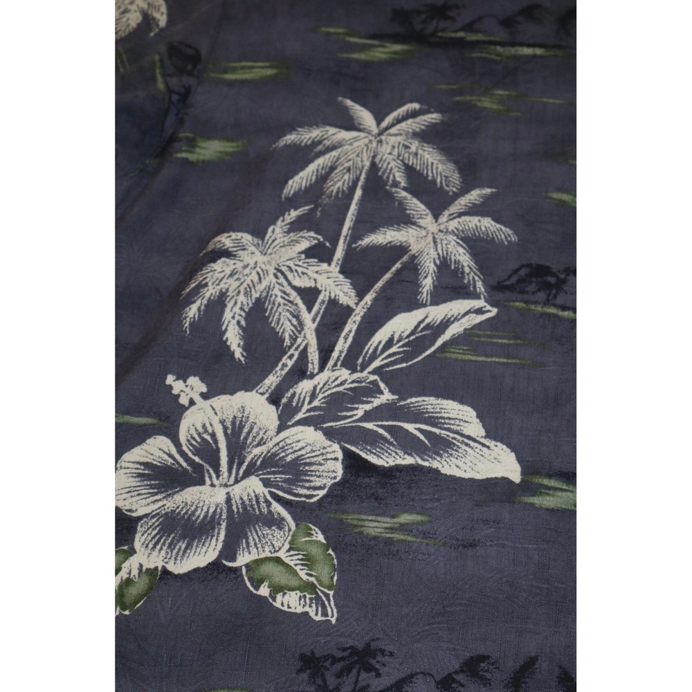Tommy Bahama Mens XL Silk Tropical Palm Trees Gray Cruise Button Down Shirt - Picture 9 of 13